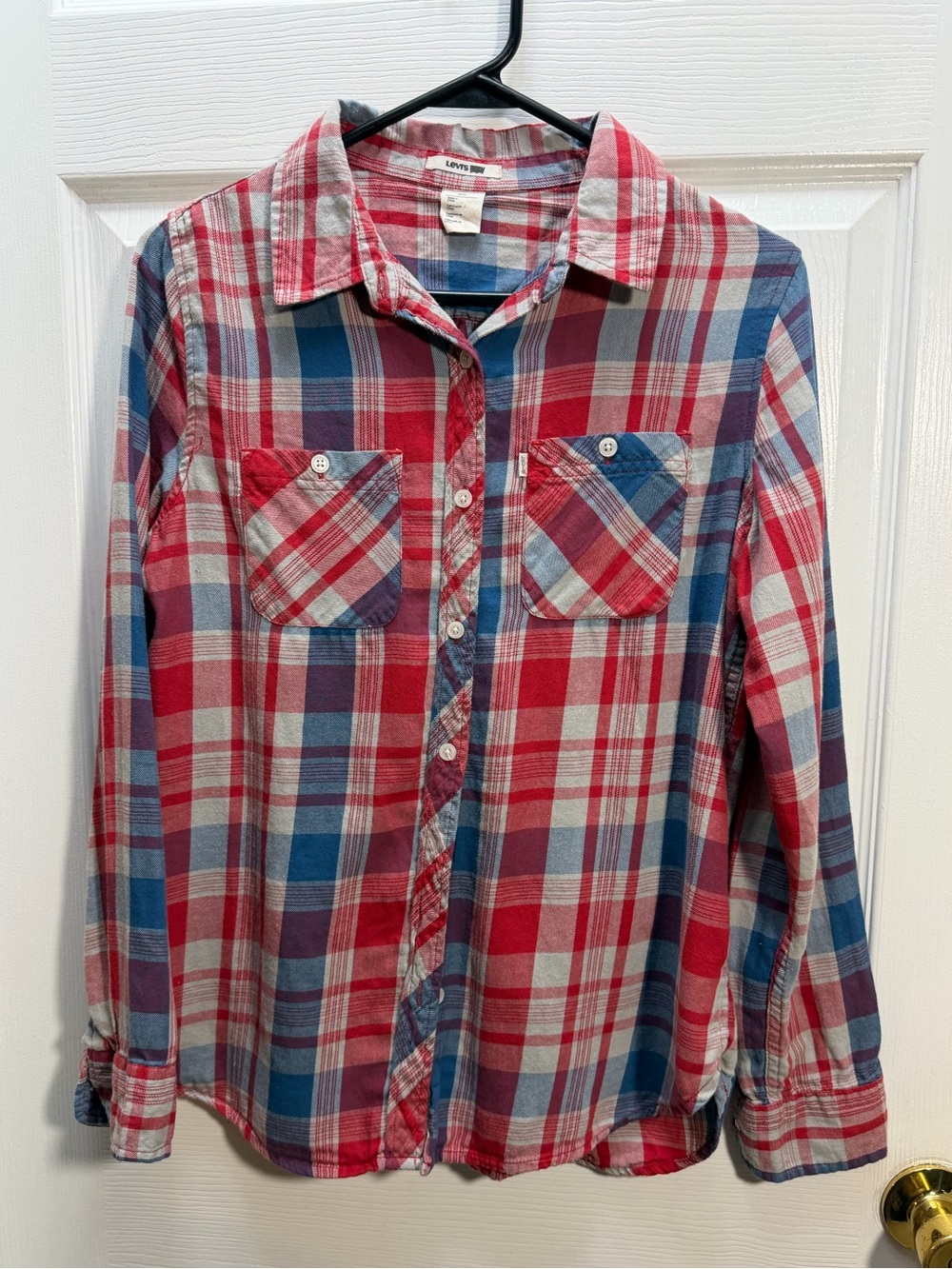 Levi's Red, Blue & White Plaid Shirt